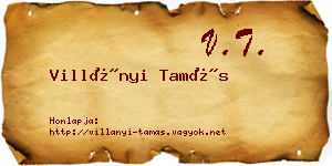 Villányi Tamás névjegykártya